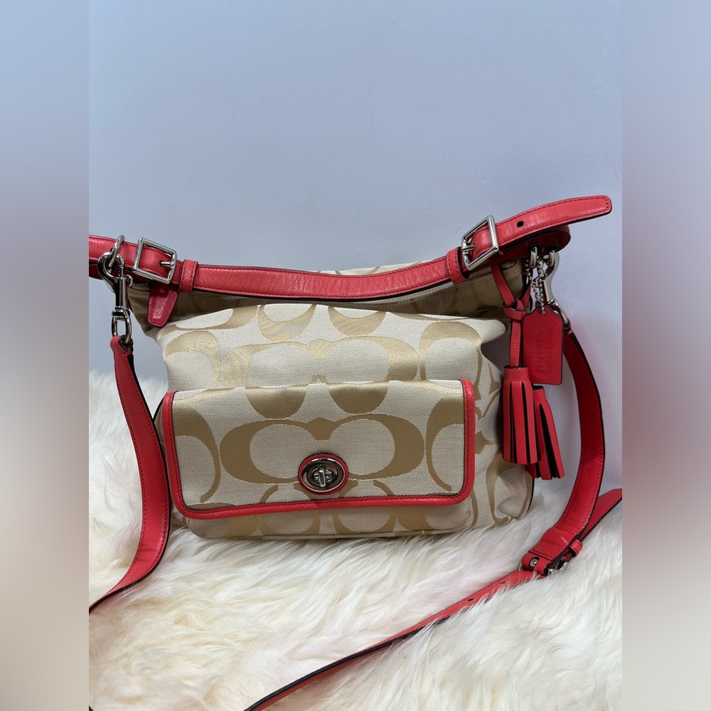 Coach Legacy Signature Courtney Khaki Corral Adjustable Shoulder Bag - Picture 11 of 11